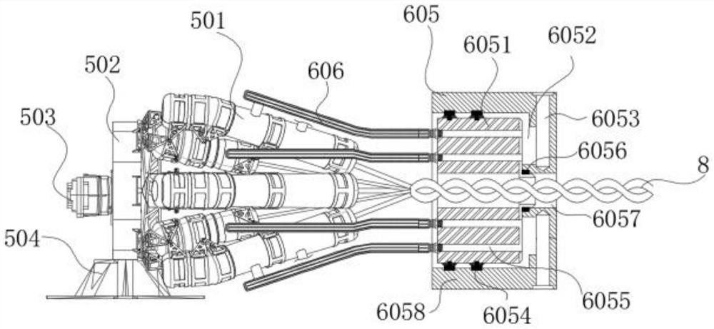 A processing device for flame-retardant cables