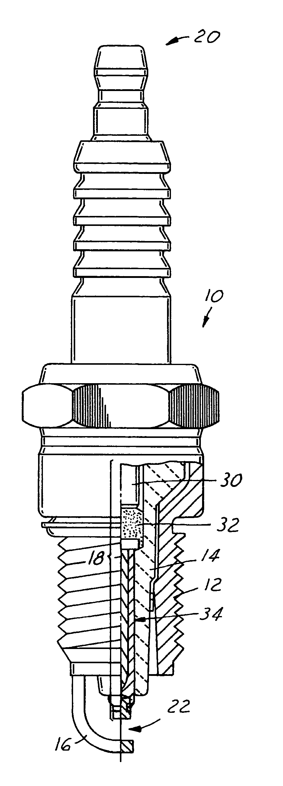 Spark plug center electrode assembly