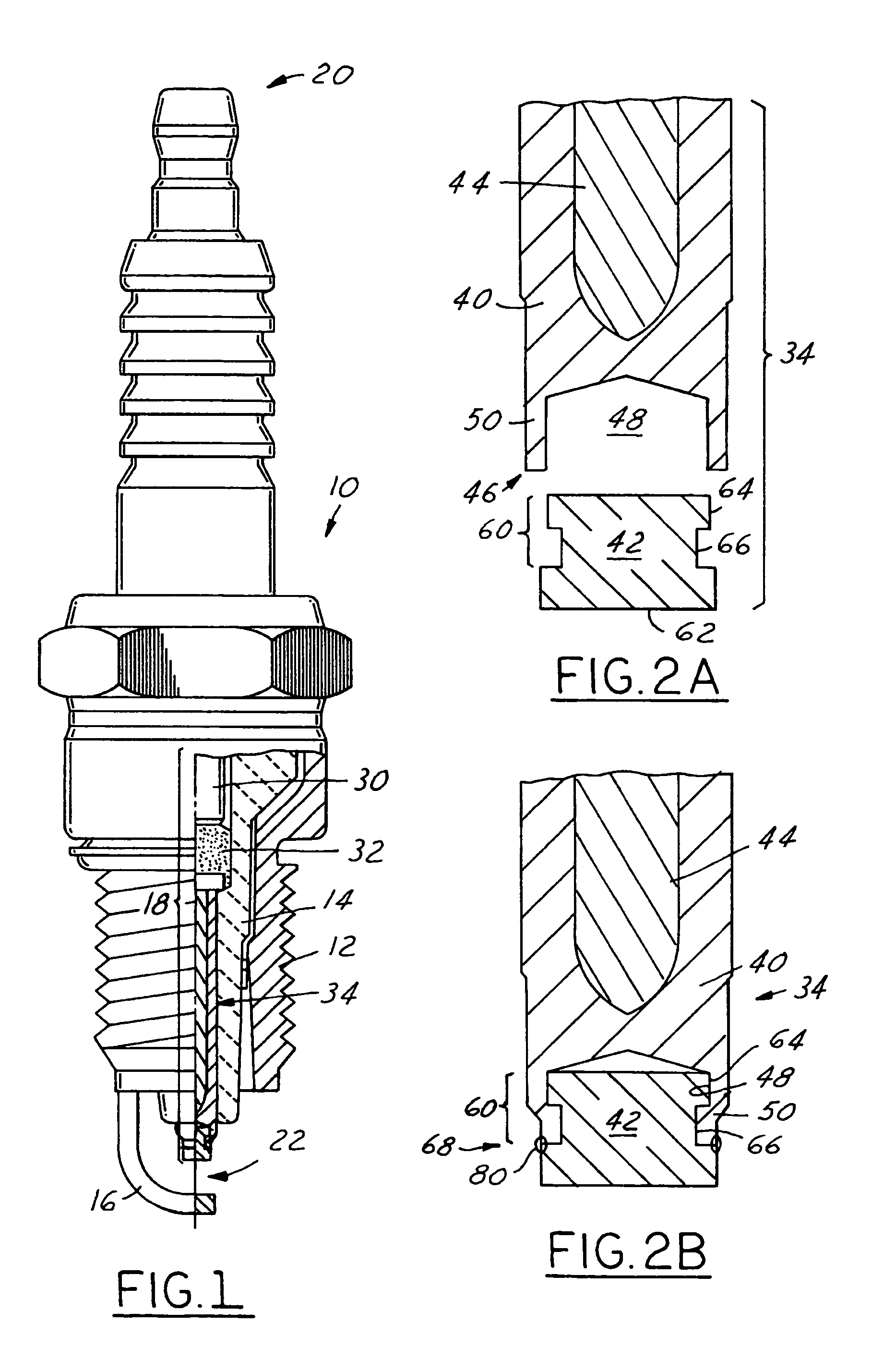 Spark plug center electrode assembly