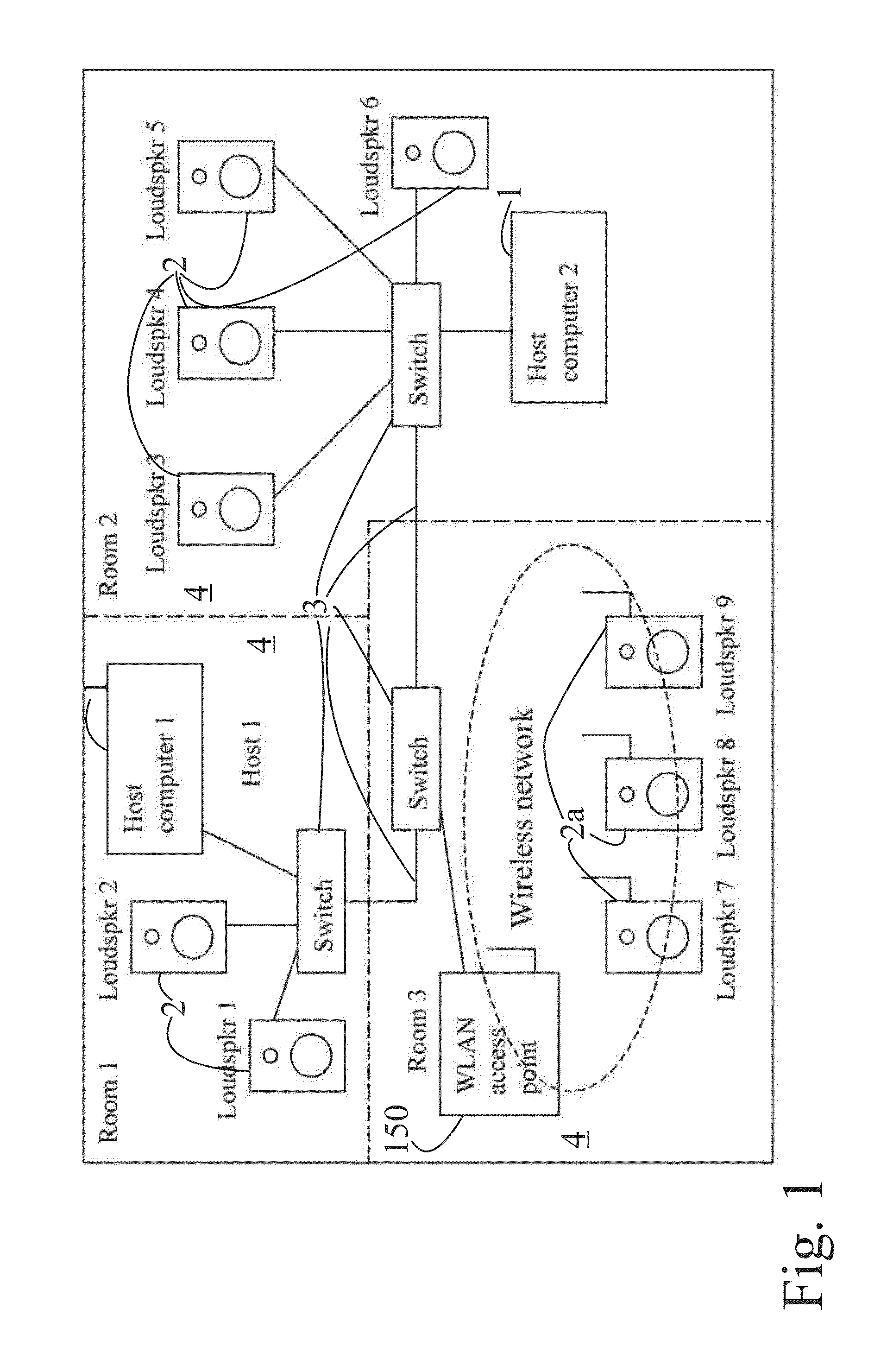 Data transfer method and system for loudspeakers in a digital sound reproduction system