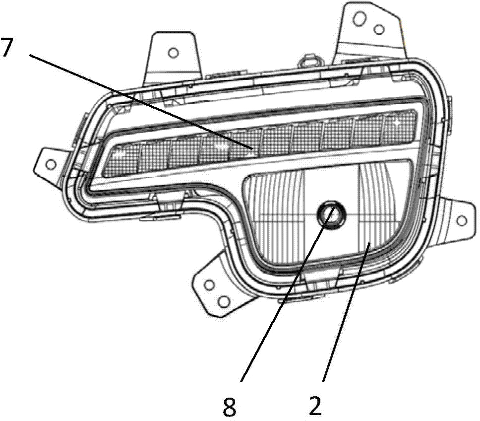 Combined lamp of front fog light and daytime running light