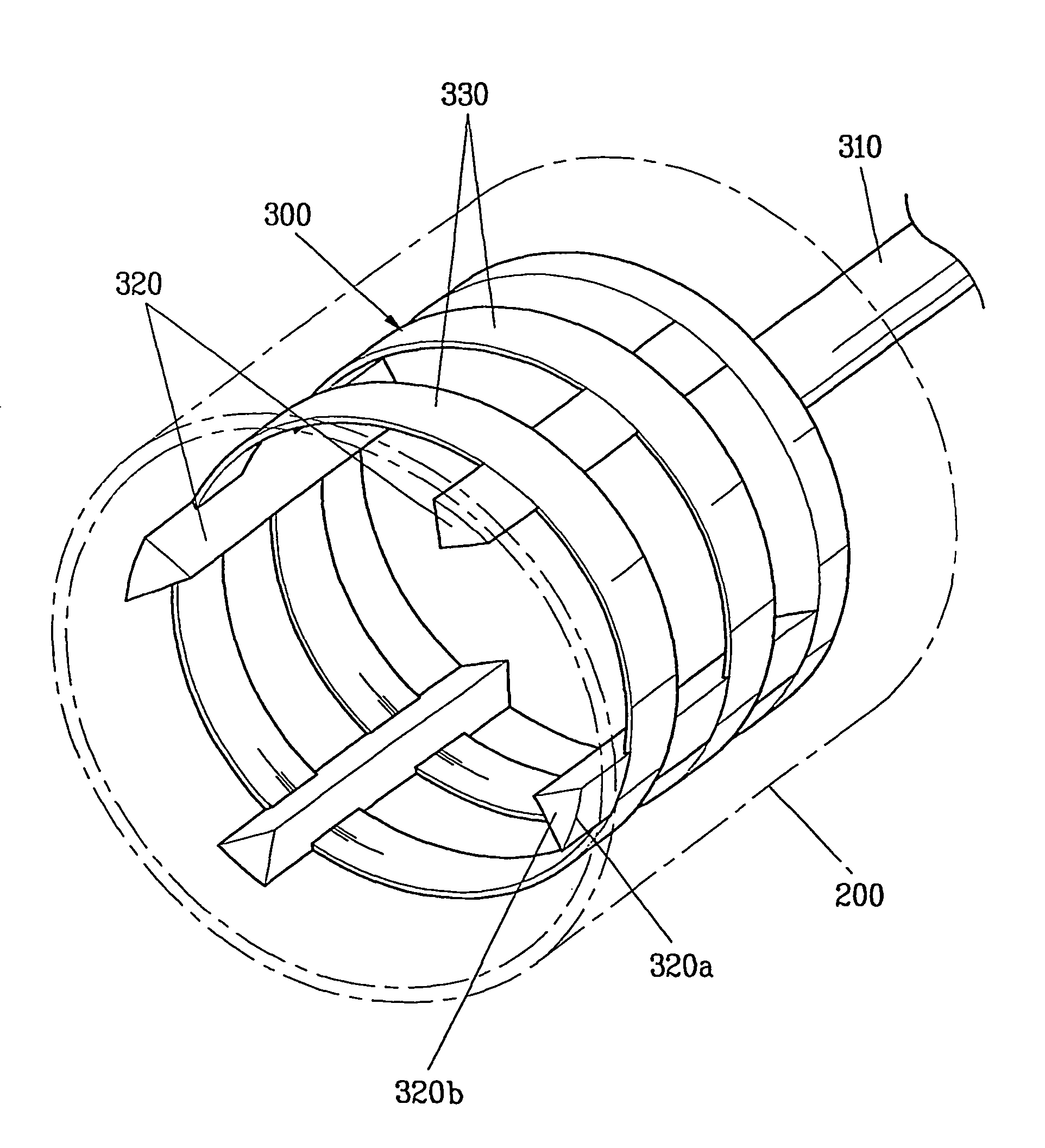 Drum type washing machine with rotatable baffle