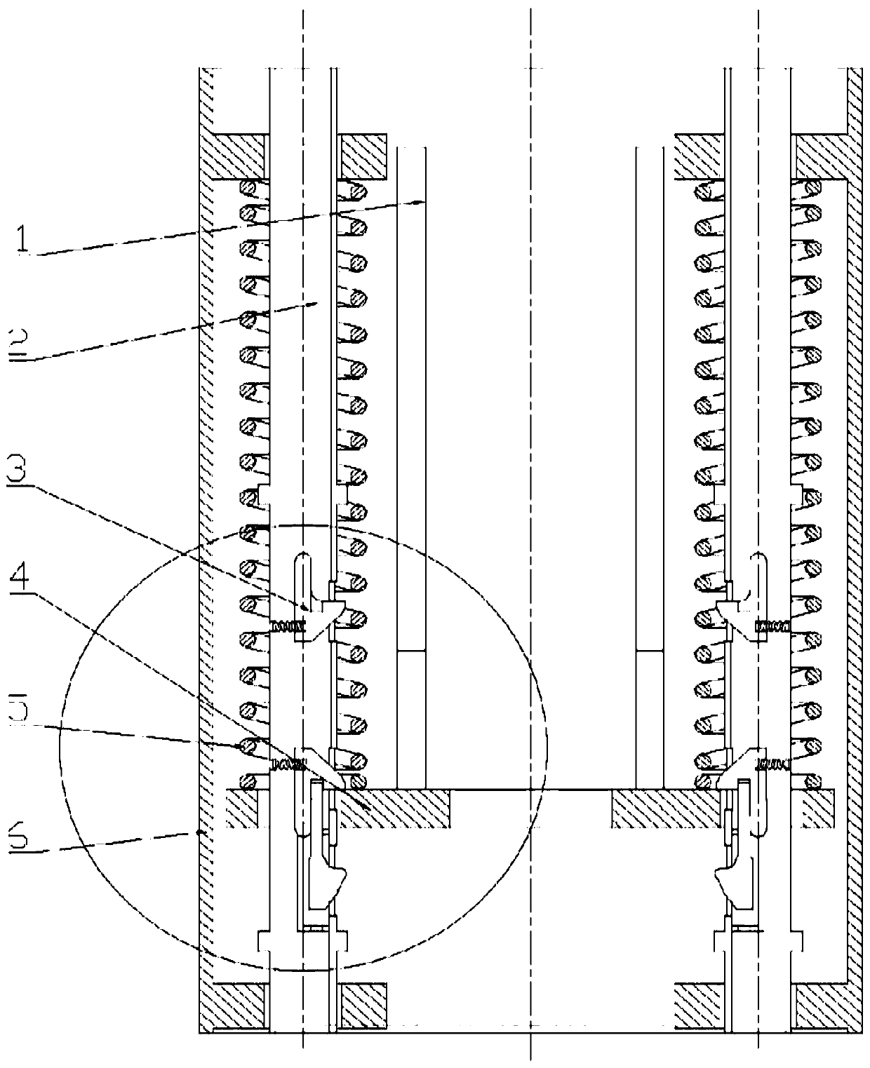 Foldable empennage spreading mechanism and spreading method