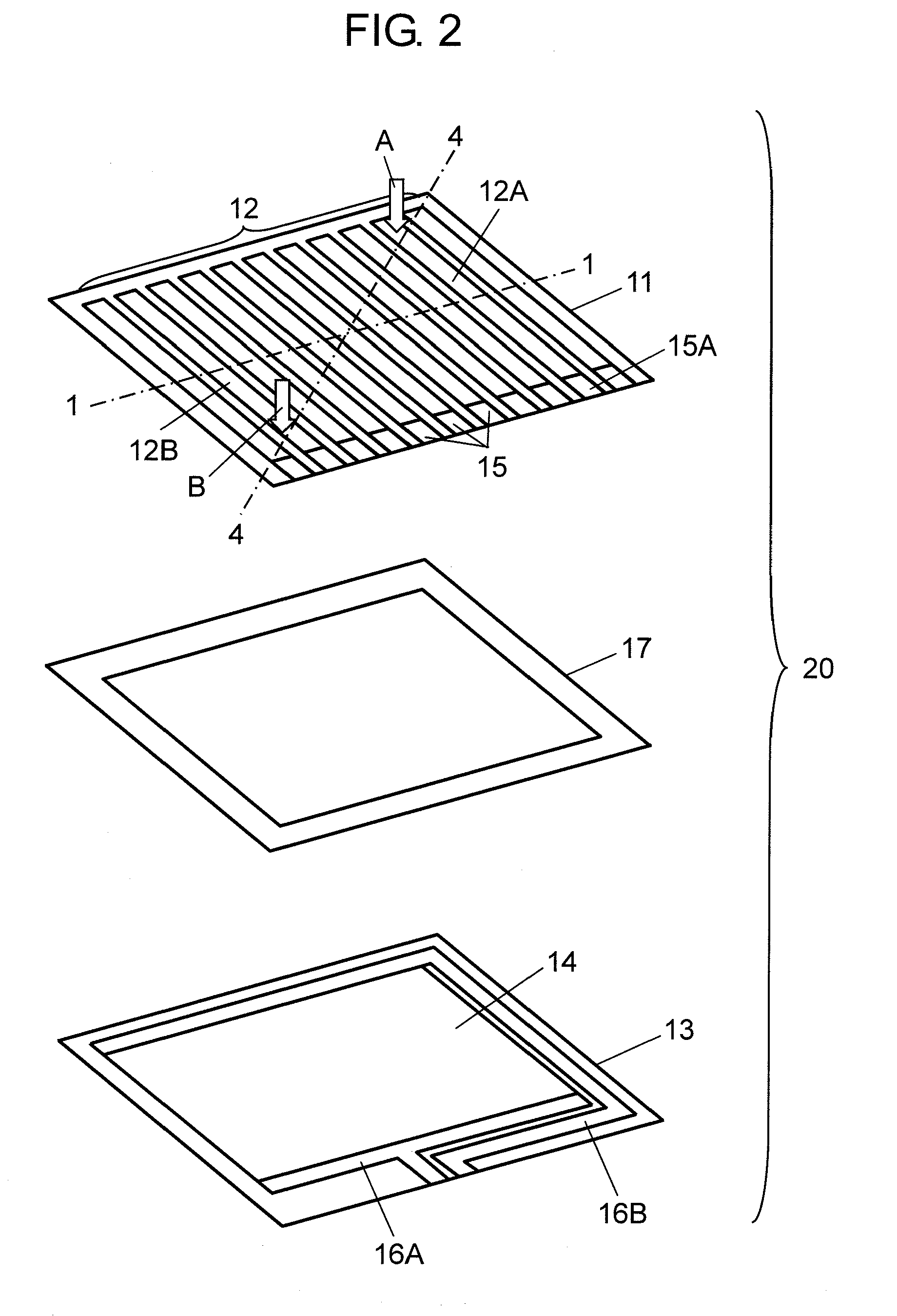 Touch panel and method of detecting press operation position thereon