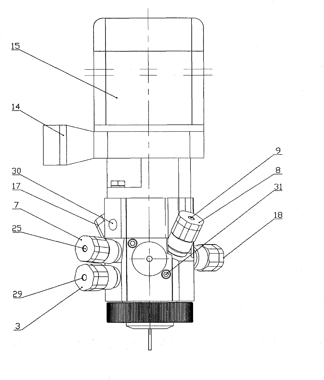 Water-cleaning gluing head for multi-component polyurethane needle valve