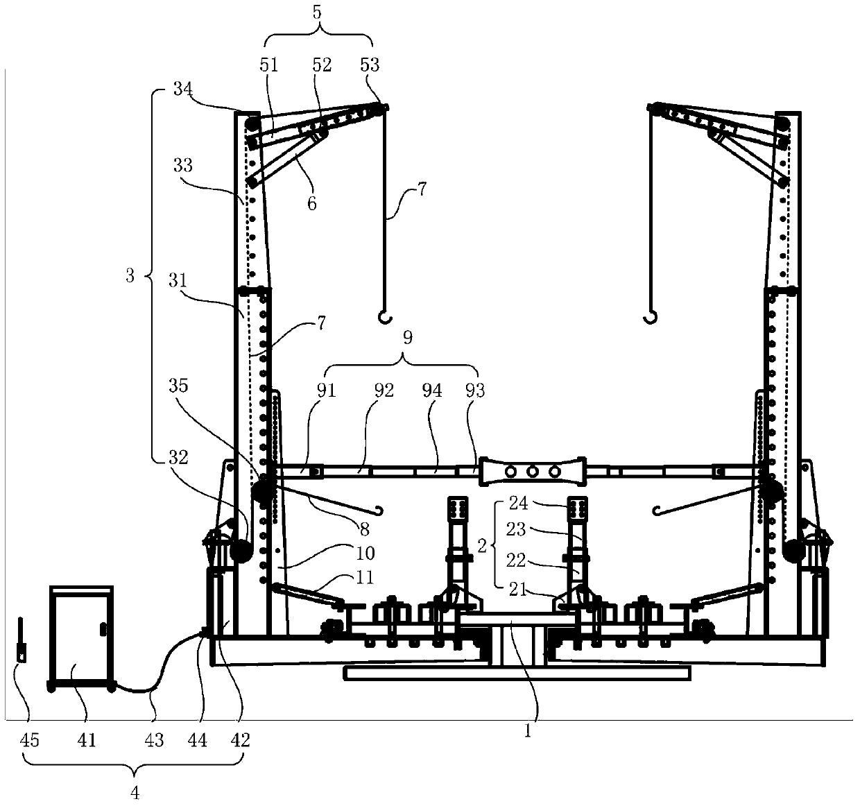 Correcting machine for van body of large and medium van