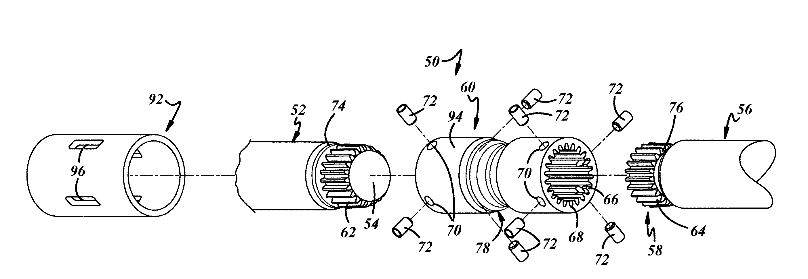 Sideshaft with interconnecting fuse