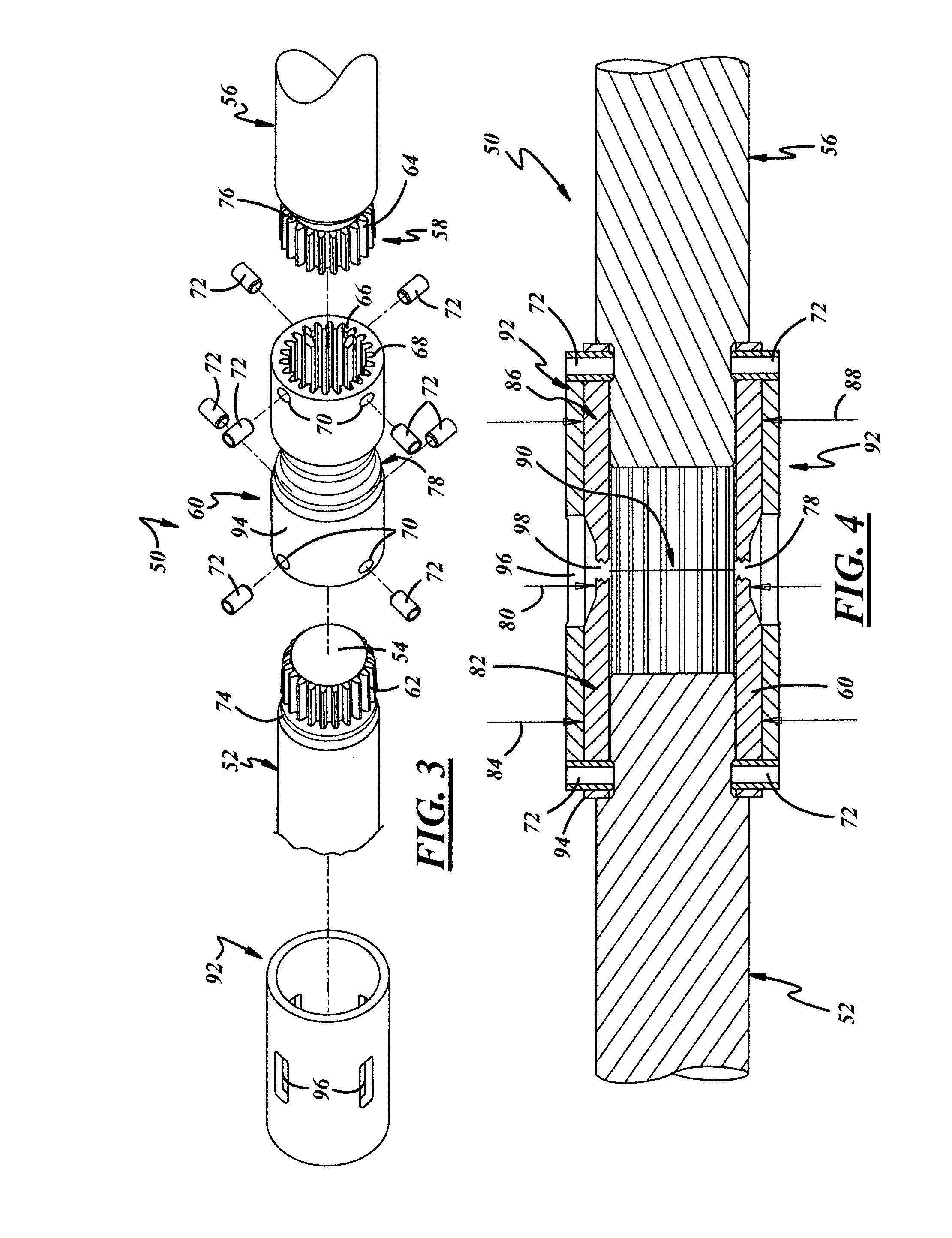 Sideshaft with interconnecting fuse