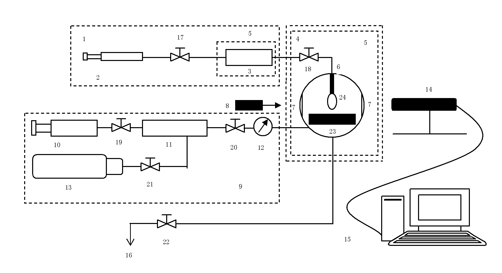 Device and method for measuring rock core-formation water-CO2 wettability change
