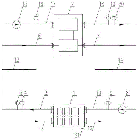 Device and method for recycling smoke condensate heat energy of gas boiler in heat pumping mode