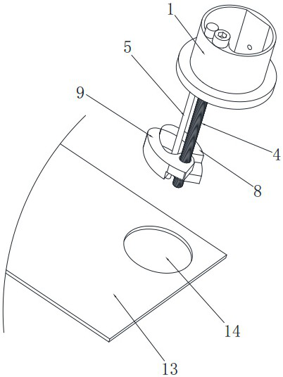 Quick mounting and fixing structure used on faucet base