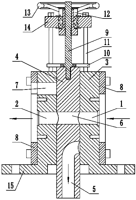 Reversing valve for plastic melt