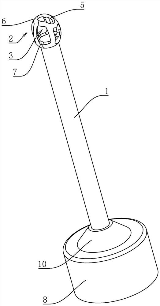 Ear cleaning head of hollow structure and ear cleaning device