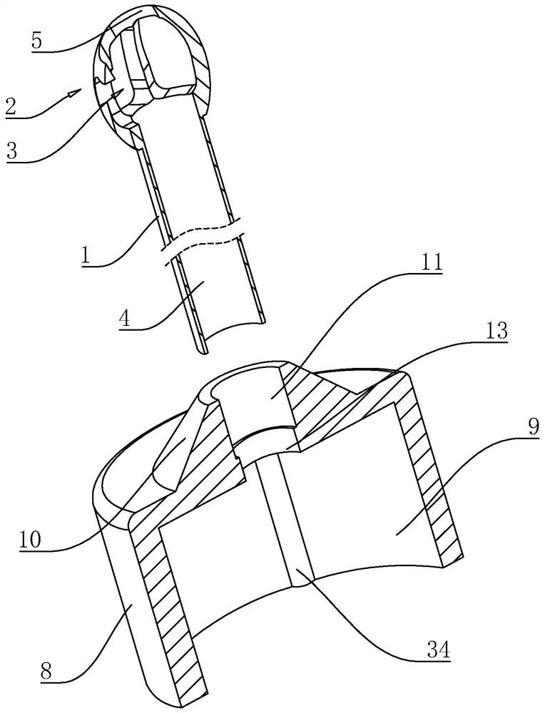 Ear cleaning head of hollow structure and ear cleaning device