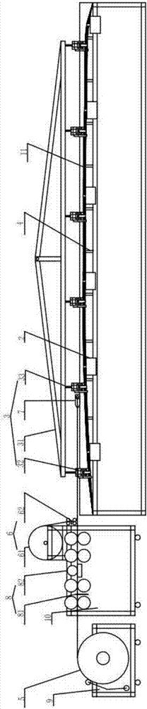 Production system for manufacturing crossbeam or auxiliary beam of wind blade by adopting pull-extrusion molded plate