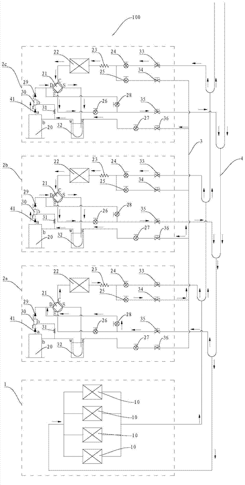 Multi-connected air conditioning system and defrosting control method thereof