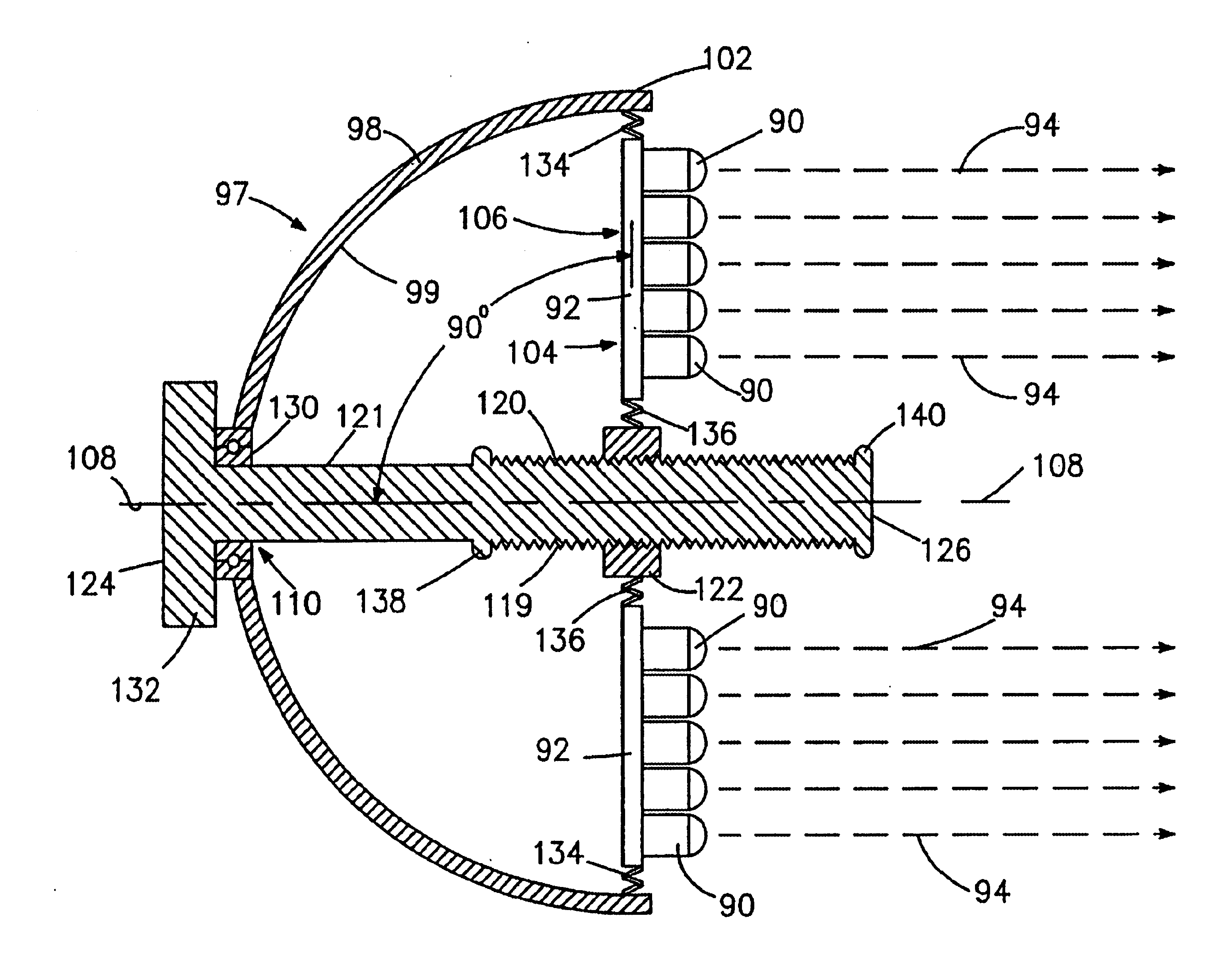 Variable beam LED light source system