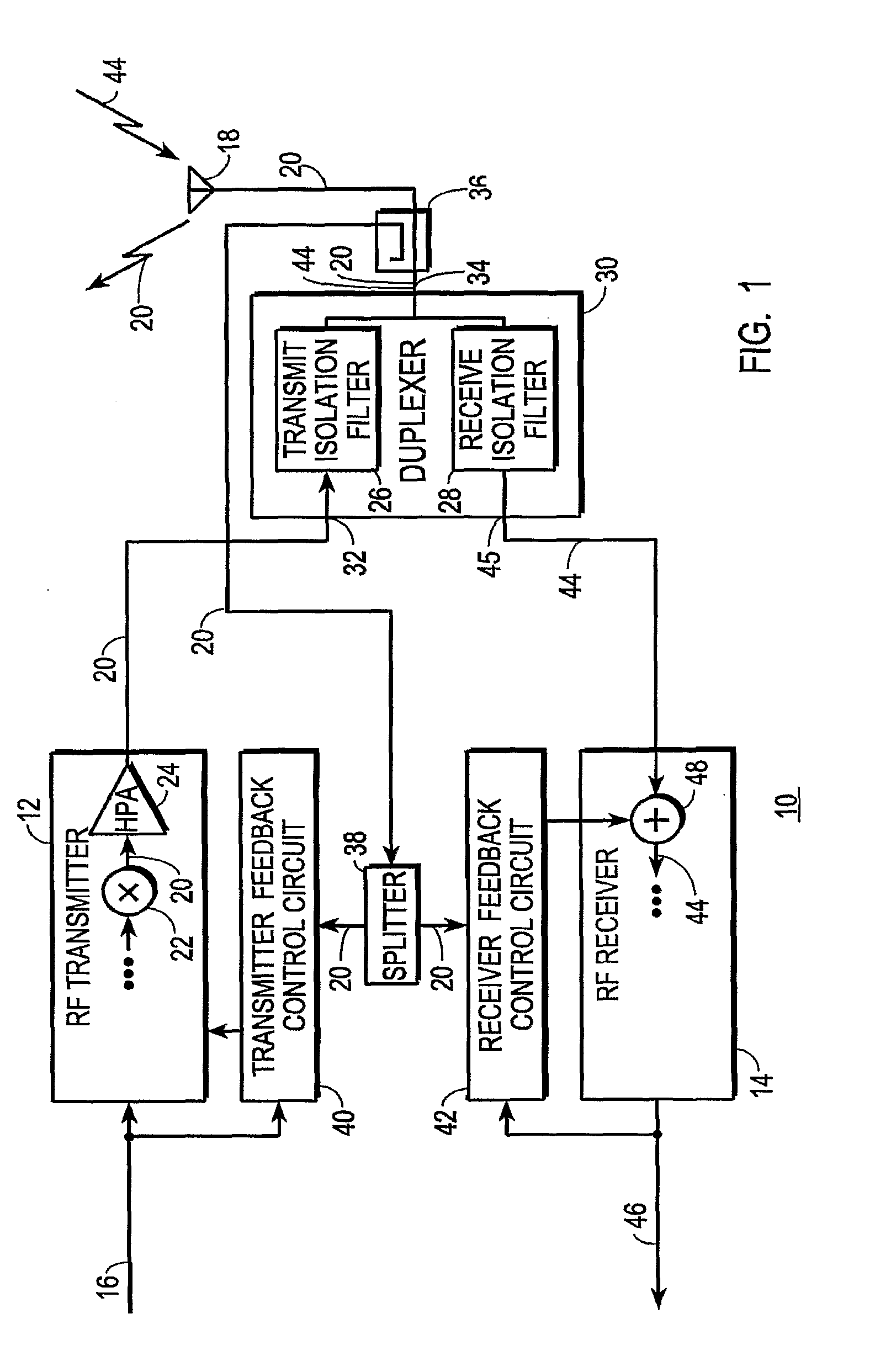 Transceiver with Compensation for Transmit Signal Leakage and Method Therefor