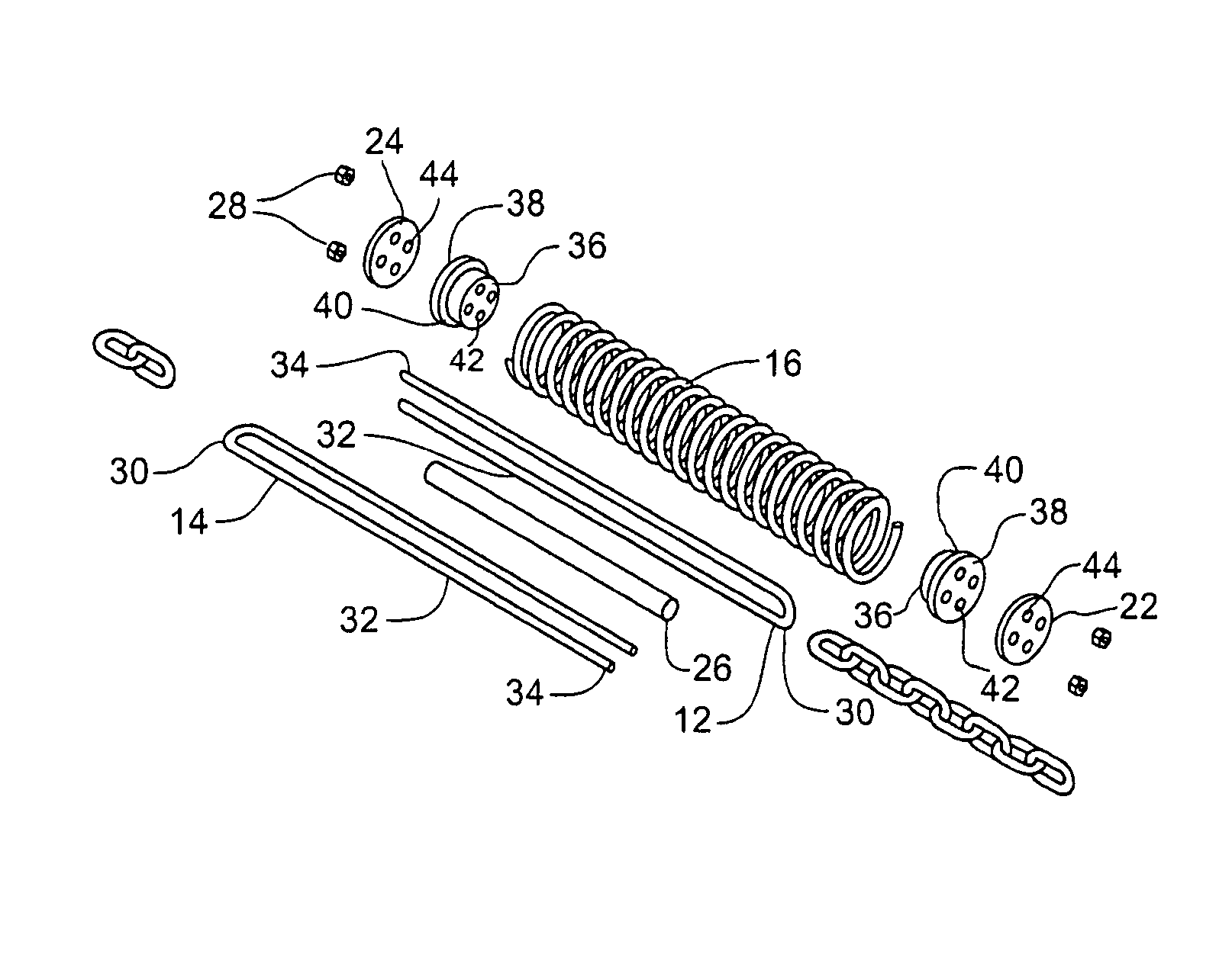 Damping spring for use in agricultural implements