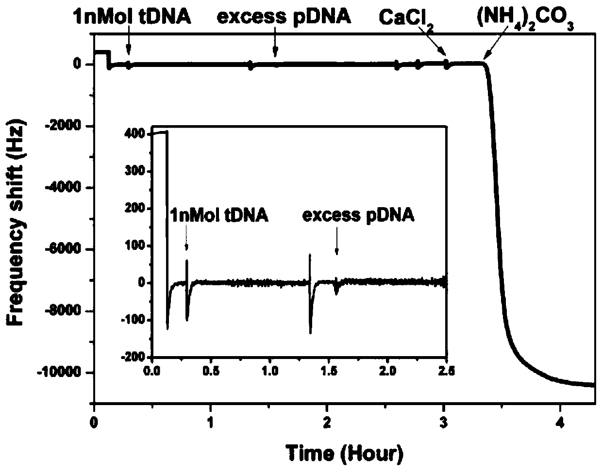 Nucleic acid sequence detection method based on QCM