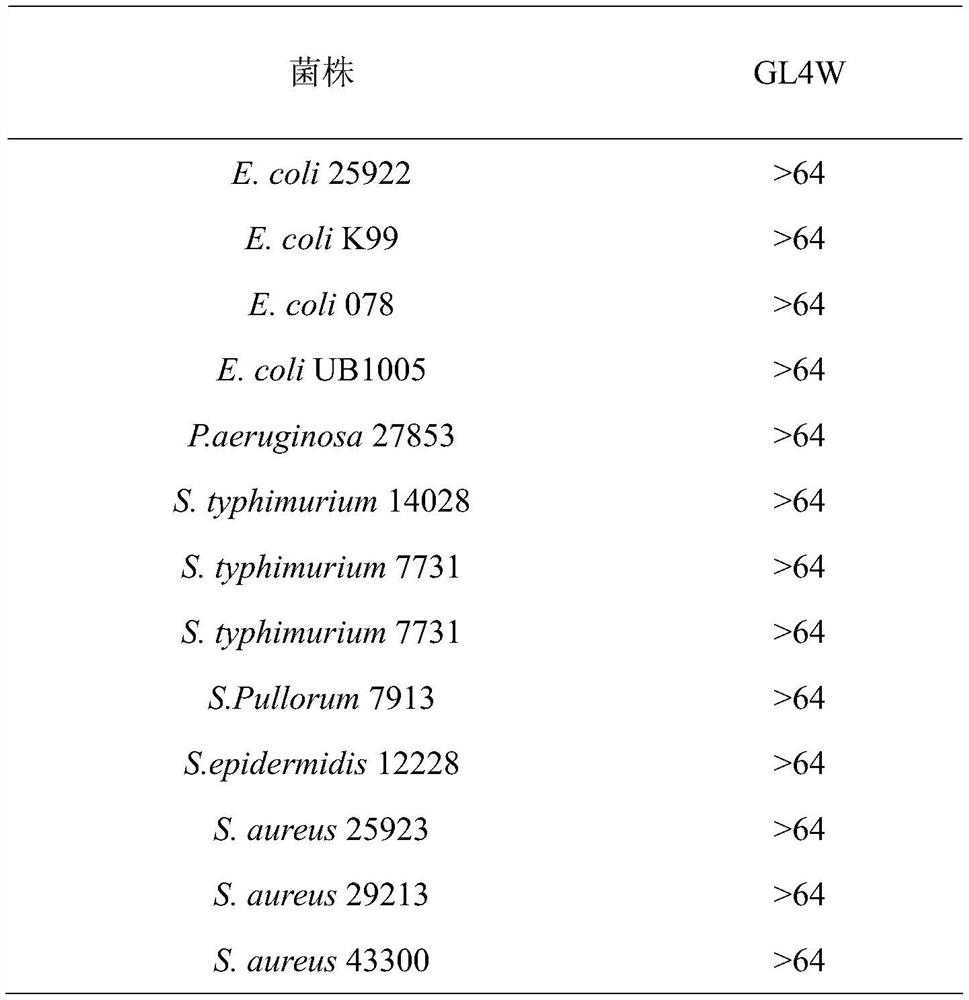 A kind of antifungal antibacterial peptide gl4w and its preparation method and application