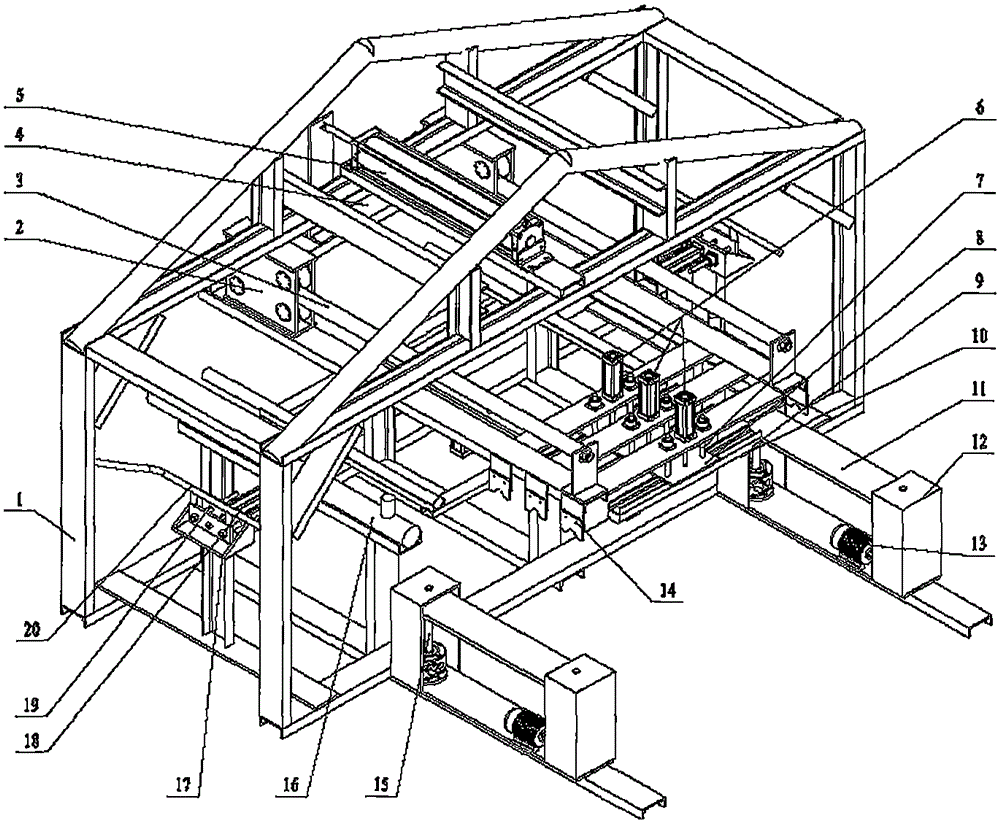 Automatic guardrail plate stacking device