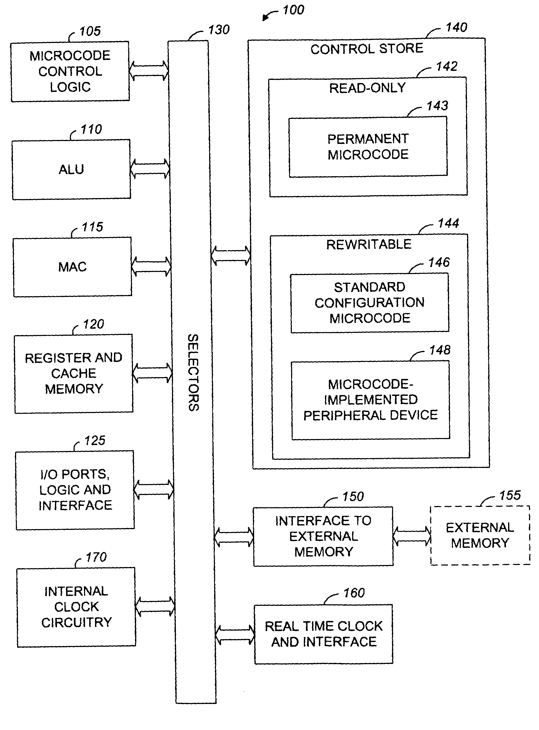 Microcontroller architecture supporting microcode-implemented peripheral devices