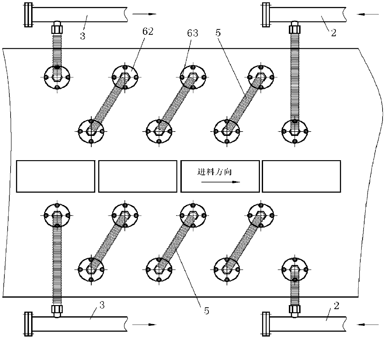 Kiln with water cooling structure