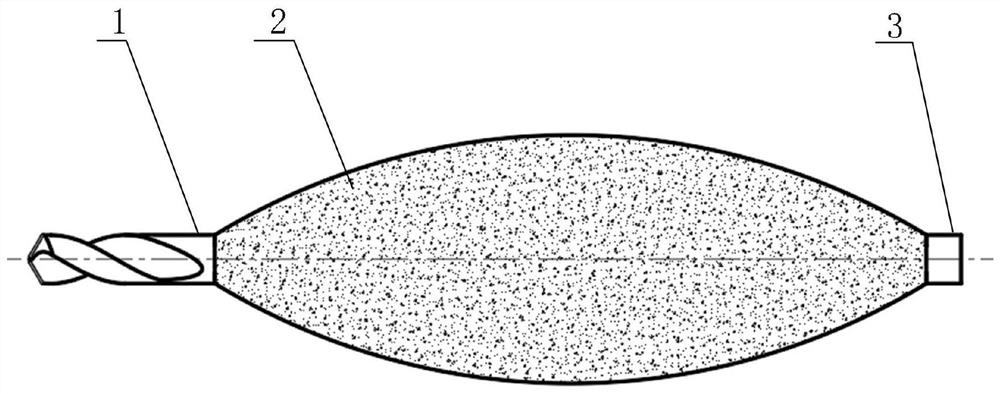 Drilling and grinding integrated cutter used for rotational atherectomy of blood vessel calcified tissues, and manufacture method of drilling and grinding integrated cutter