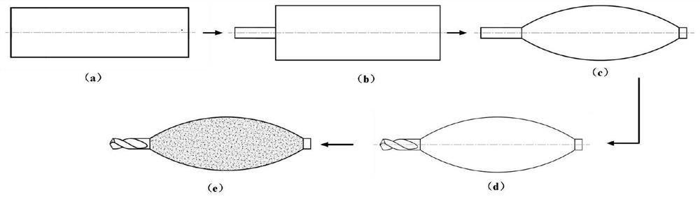 Drilling and grinding integrated cutter used for rotational atherectomy of blood vessel calcified tissues, and manufacture method of drilling and grinding integrated cutter