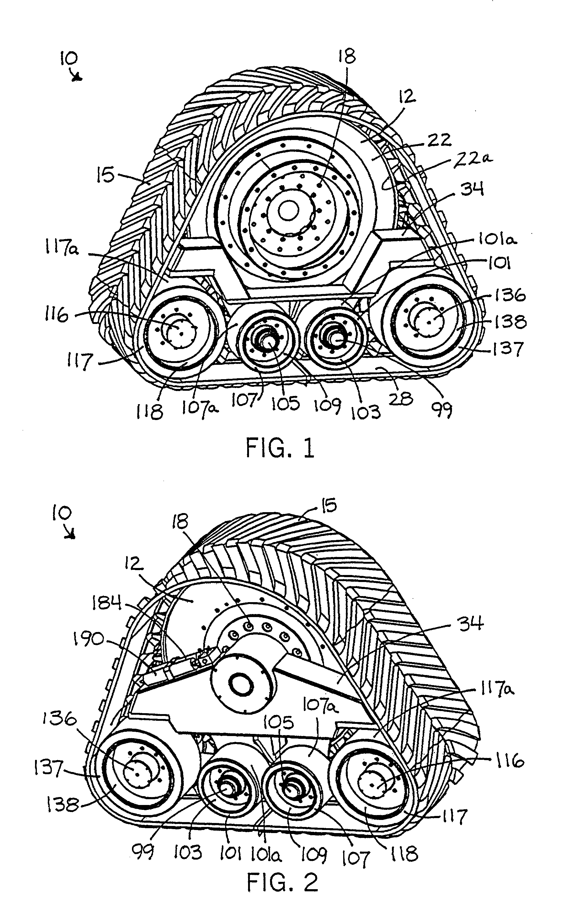 Drive wheel for track apparatus