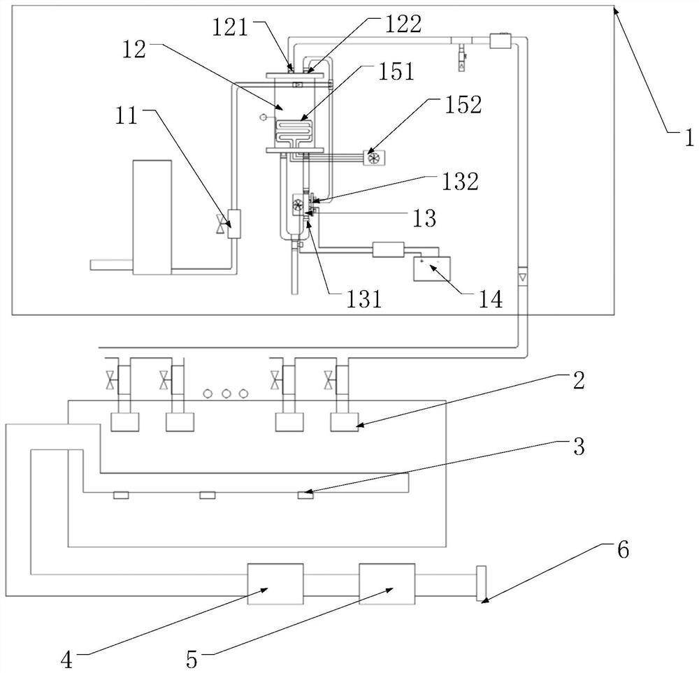 Low-voltage water electrolysis type space purification and deodorization system