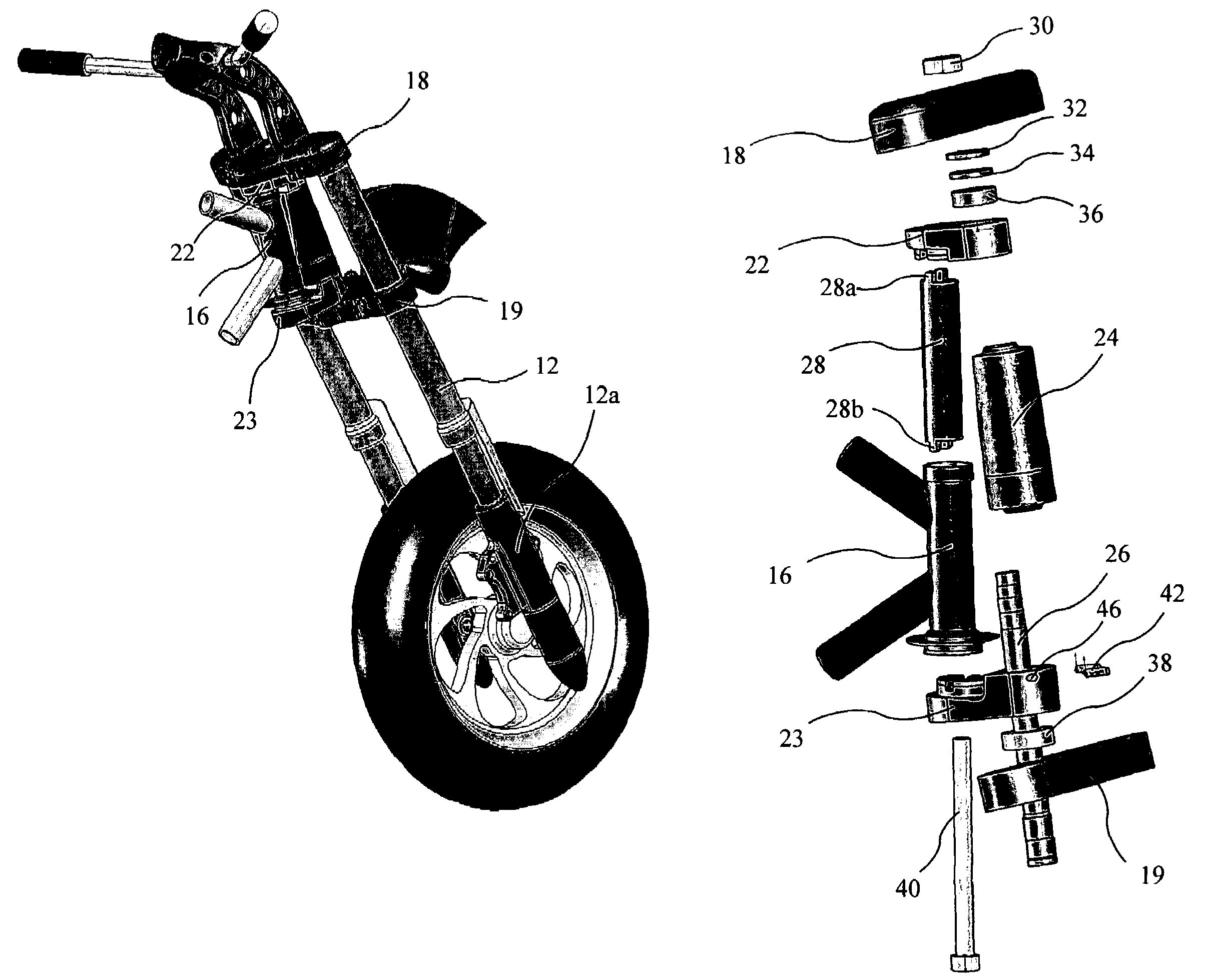 Motorcycle rake and trail adjuster
