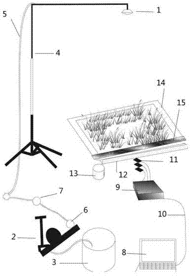 Portable artificial rainfall simulation device
