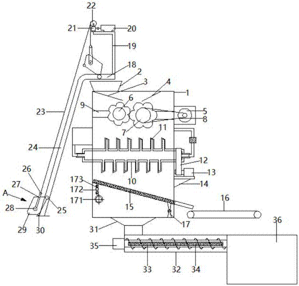 Garbage crushing and sorting treatment device for environmental protection engineering