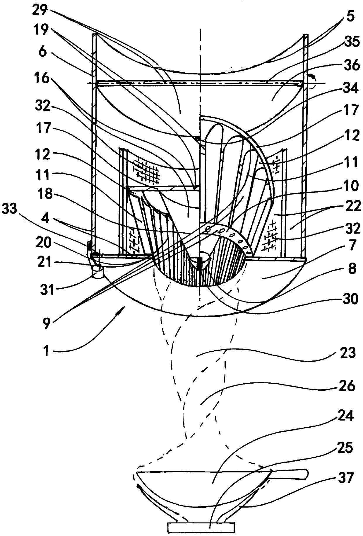 Tornado-type suction nozzle and range hood thereof