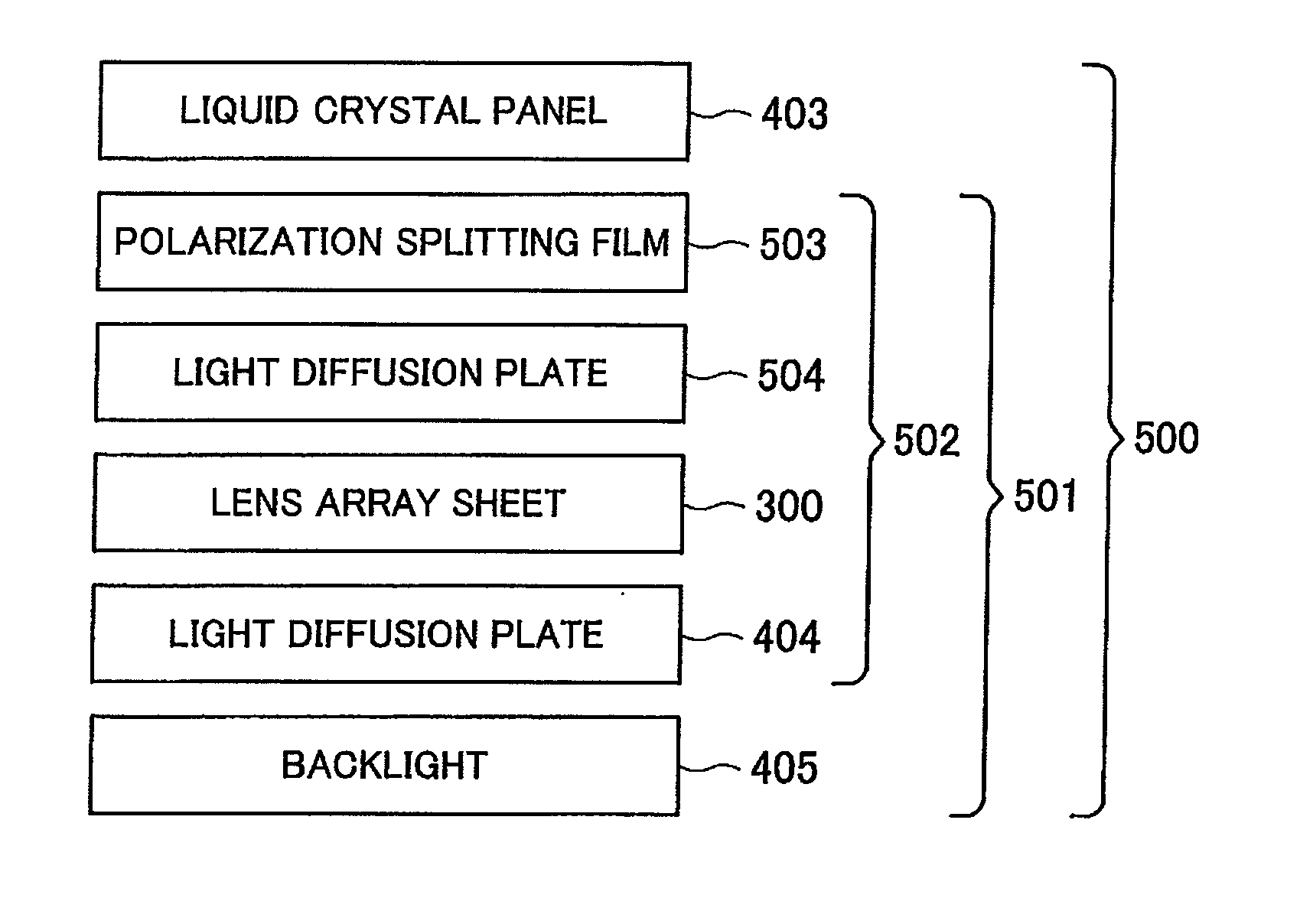 Lens Array Sheet, Light Source and Liquid Crystal Display Device