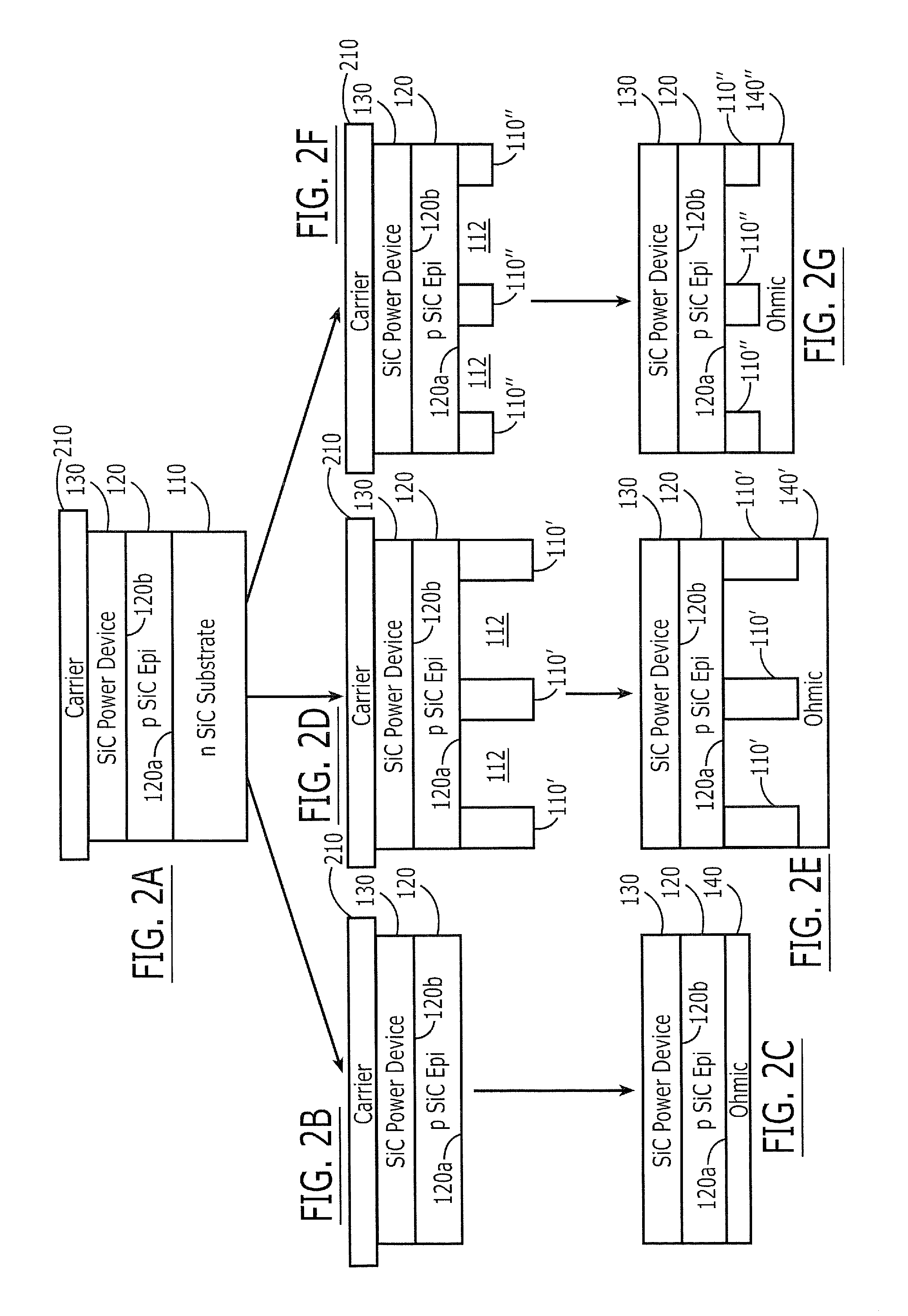 Methods of fabricating silicon carbide power devices by at least partially removing an n-type silicon carbide substrate, and silicon carbide power devices so fabricated