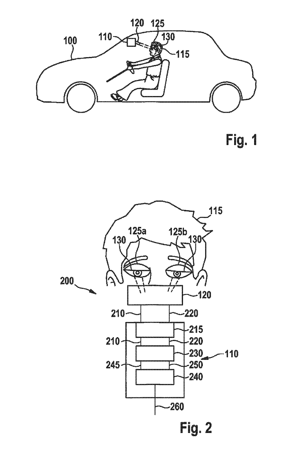 Method and device for detecting a tiredness and/or sleeping state of a driver of a vehicle