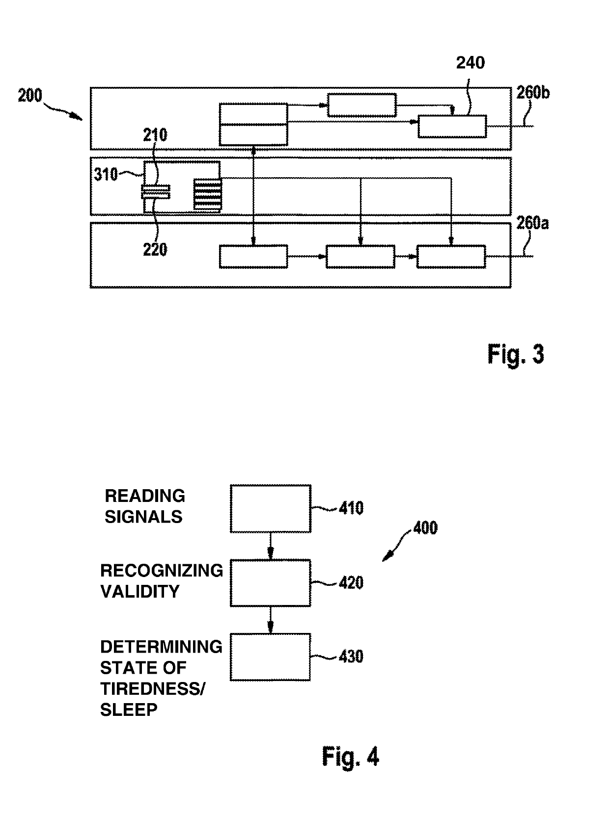 Method and device for detecting a tiredness and/or sleeping state of a driver of a vehicle