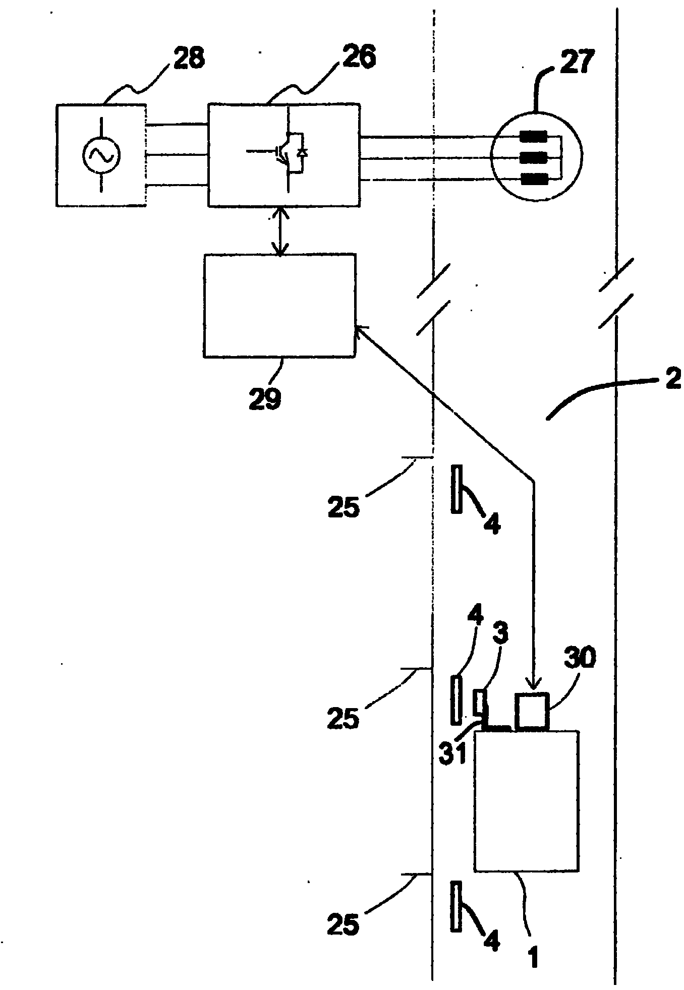Arrangement and method for determining position of elevator car
