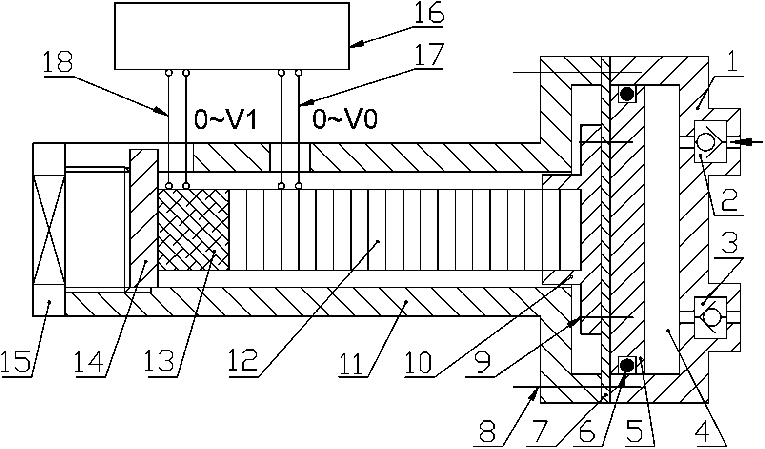 Piezoelectric stack pump provided with sensor