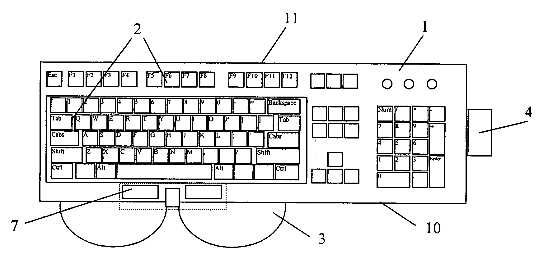 Combined keyboard and movement detection system