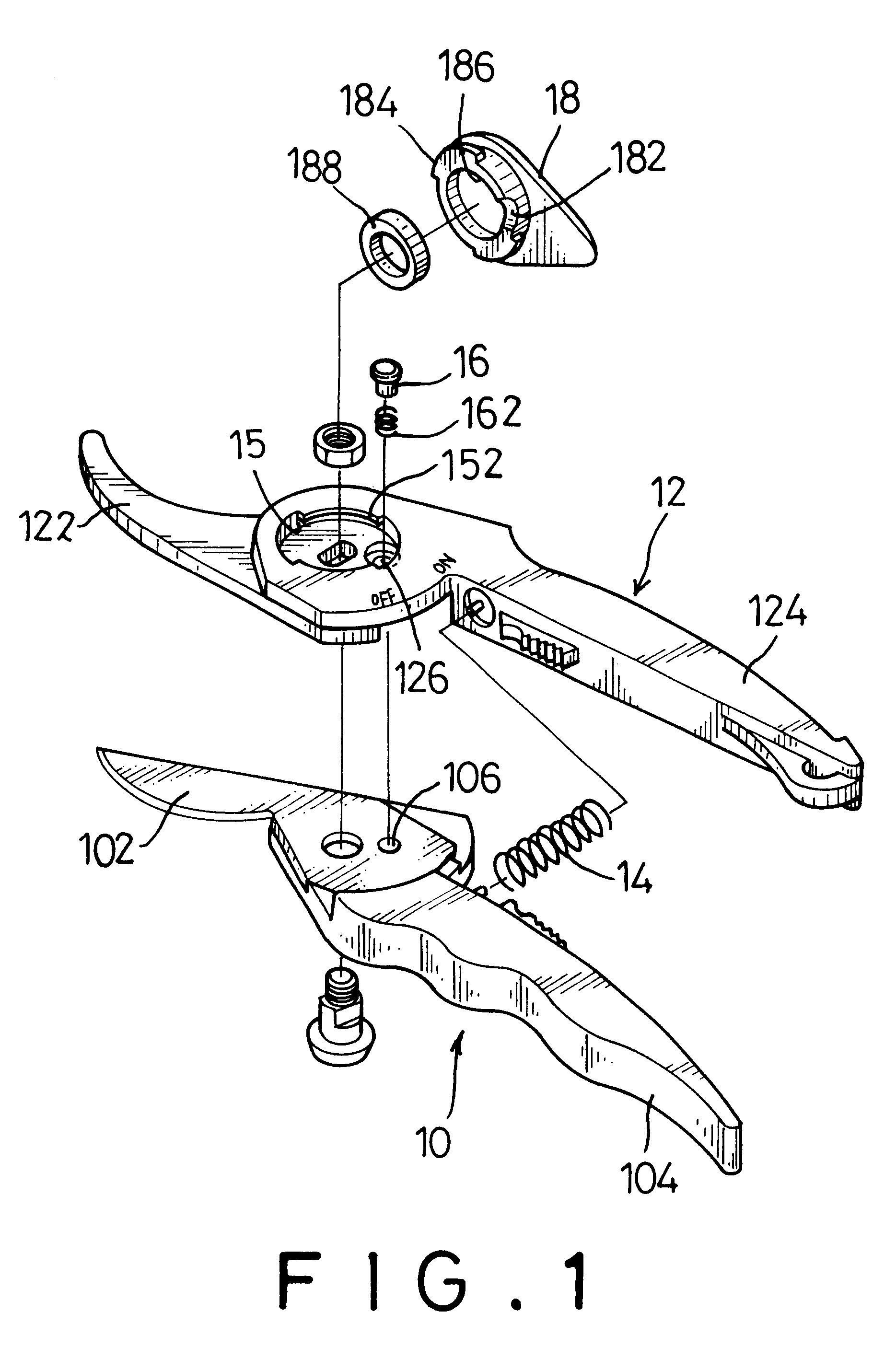 Pruning shears with a lock device