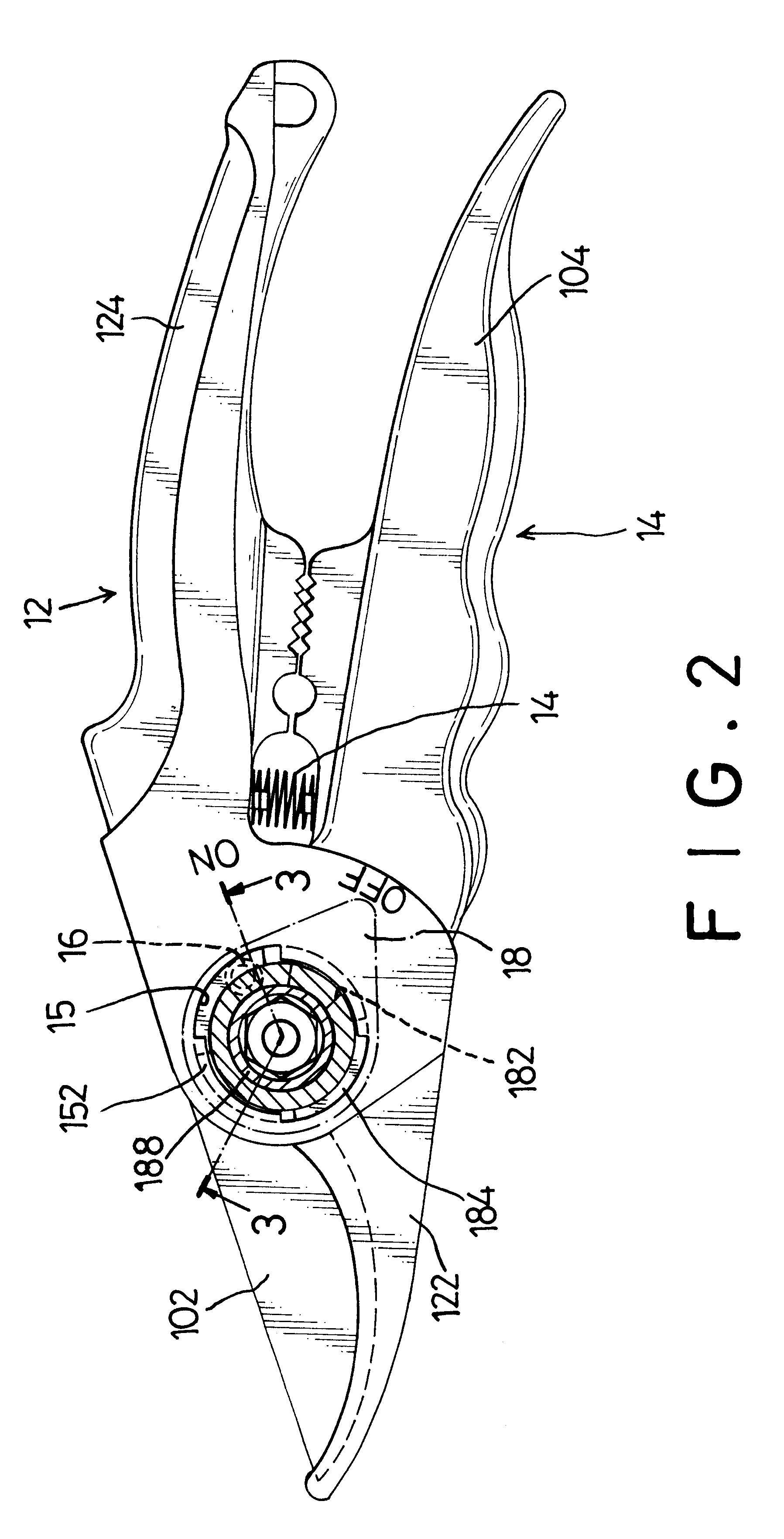 Pruning shears with a lock device