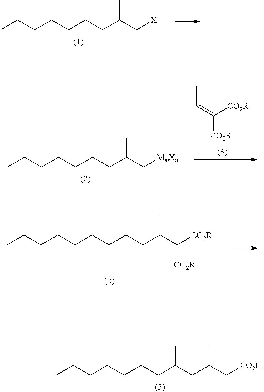 Method for producing 3,5-dimethyldodecanoic acid