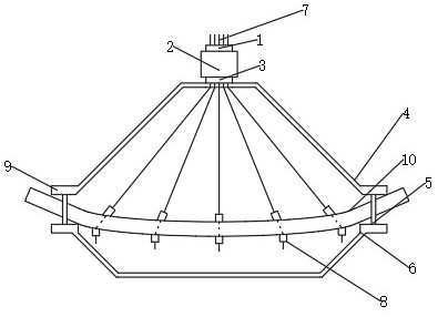 Pre-bending laminated wood-concrete composite beam construction equipment