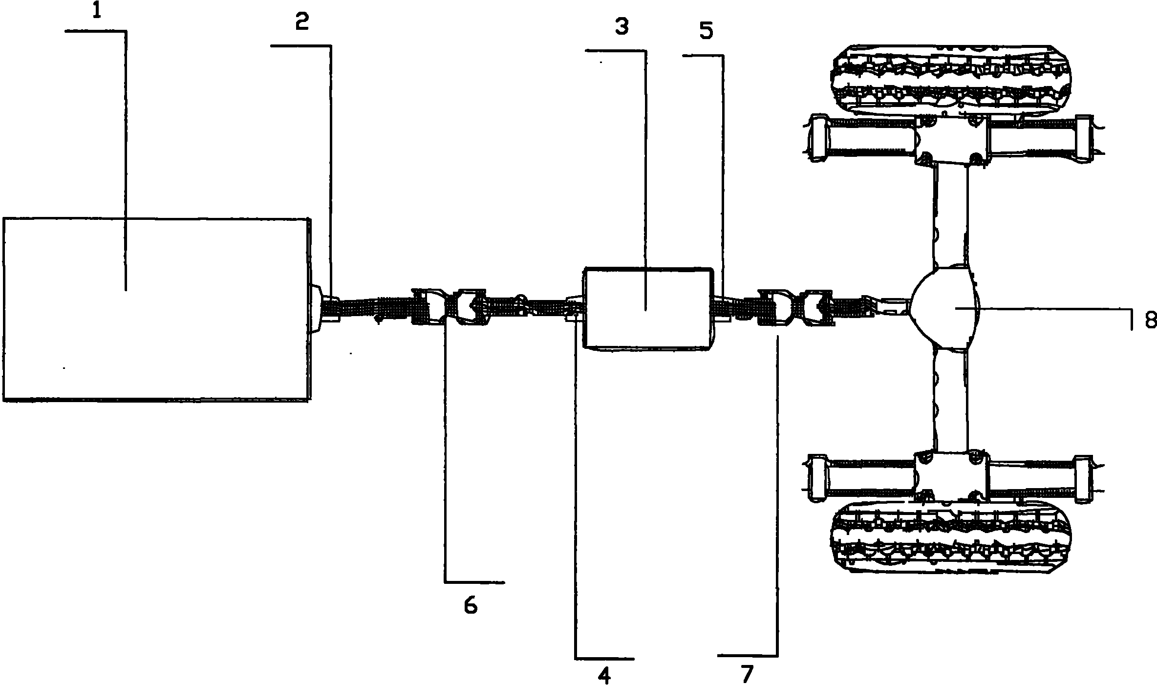 Indirect speed reducing device of transmission system of electric automobile