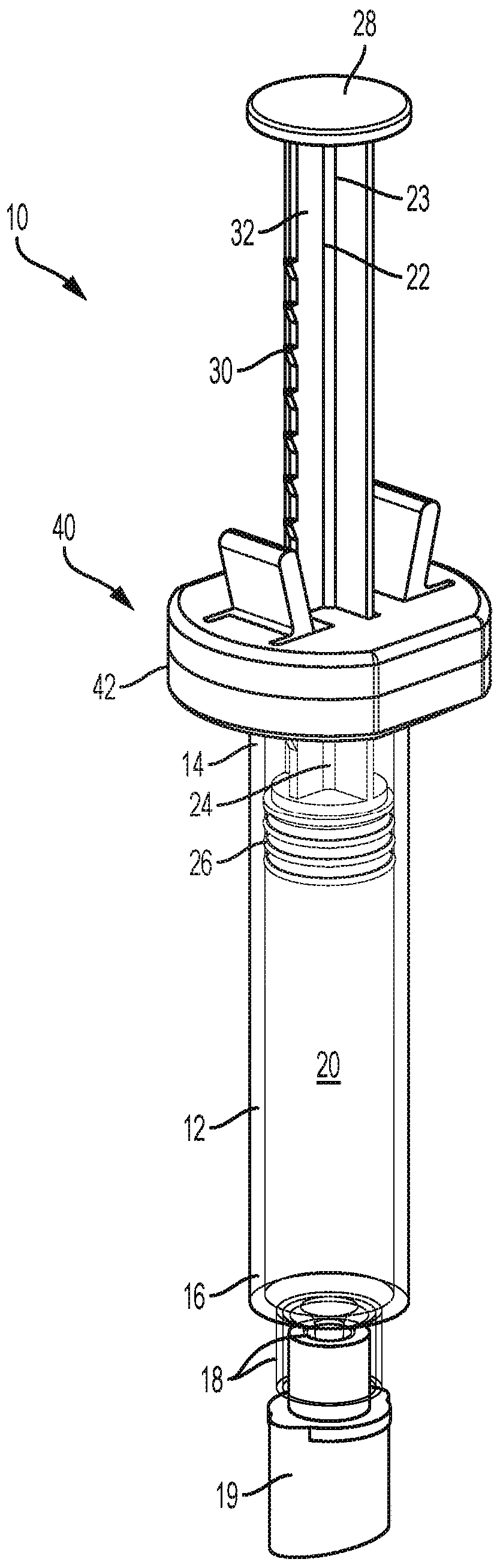 Controlled delivery syringe device