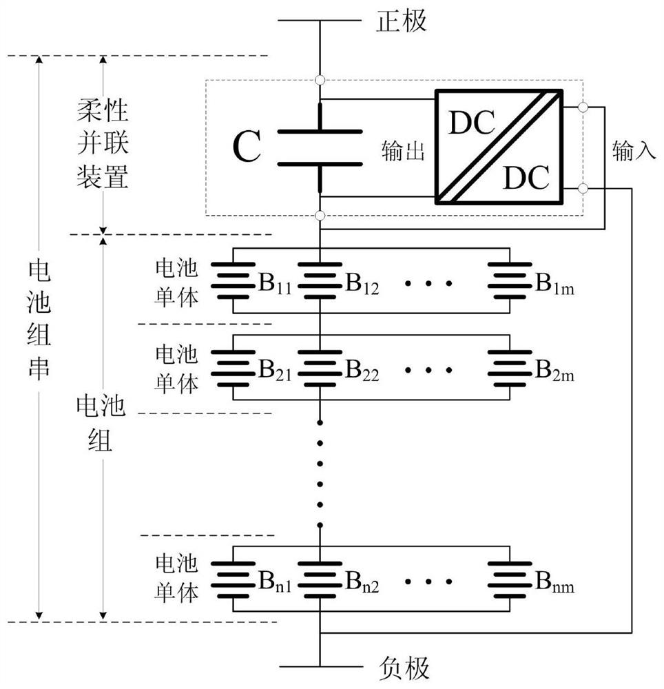 A flexible parallel device suitable for energy storage batteries